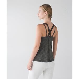 Lululemon Run For Gold Tank Size 4 In Heathered Gator Green / Deep Camo